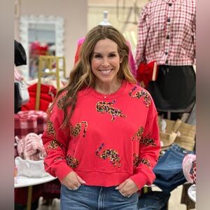 QUEEN OF SPARKLES Orange Long Sleeve Boxy Sweatshirt